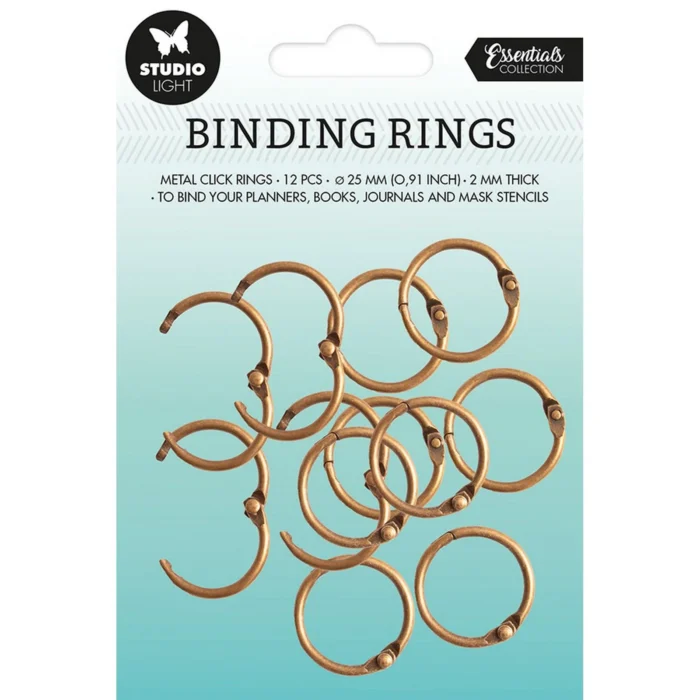 SL-ES-RING02 Studio Light Essentials Binding Click Rings Old Gold bogbinderringe bookbinderrings book rings gammelguld gylden gyldne