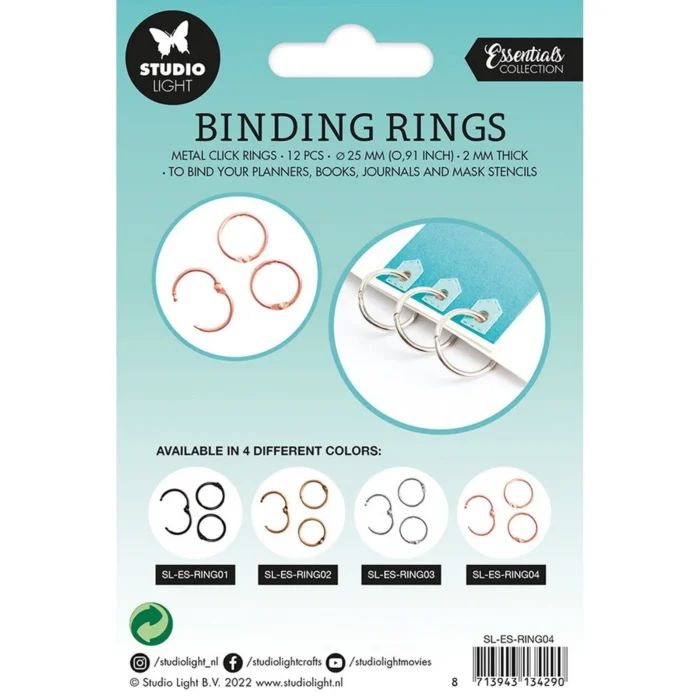 SL-ES-RING04 Studio Light Essentials Binding Click Rings Rose Gold bogbinderringe bookbinderrings book rings rosaguld rosegold