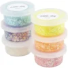 78745 Glitter Clay 6 ds. 20 ml. Pastelfarver glimmer ler formbar ler