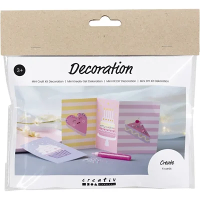 977670 Mini DIY Kit Dekoration Kager karton papir pynte kagebord glimmerlim glitterlim