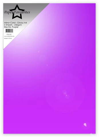 PFSS109 Paper Favourites Mirror Card Glossy Electric Purple metallisk karton lilla violet blank