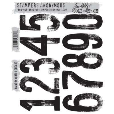 TH-CMS483 Stampers Anonymous Tim Holtz Cling Stamp Paint By Number stempel stempler talrækken store tal