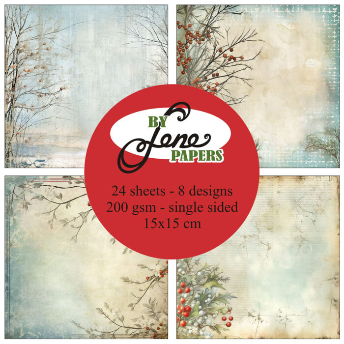 BLP054 By Lene paper pad Soft Christmas karton papir vinter baggrunde landskaber fugl