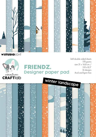 CCL-FR-DPP226 Studio Light Paper Pad Winter Landscape baggrunde landskaber vinter julekort snelandskaber