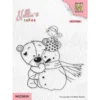 NCCS030 Nellie Snellen clear stamp Bear with Snowman stempel stempler bjørn snemand