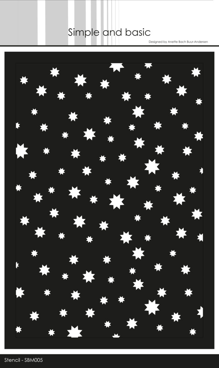 SBM005 Simple and Basic stencil Stars skabelon stjerner julemotiver