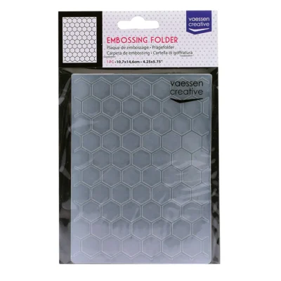 100605-037 Vaessen Creative Embossing Folder Honeycomb honningmønster bier bikuber