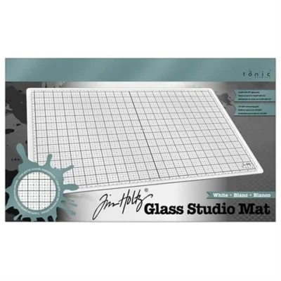 1912E Tonic Tim Holtz Glass Studio Mat White Glasplade paste inking