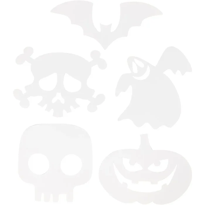 234610 Halloween Figurer udstanset udstandsede figurer spøgelse græskar kranium kranie skull skelethoved flagermus til pynt