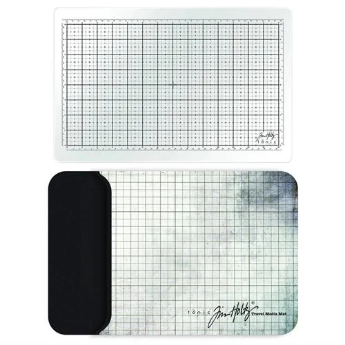 2634E Tonic Tim Holtz Travel Glass Studio Mat White glasplade rejseudgave glasplade paste inking