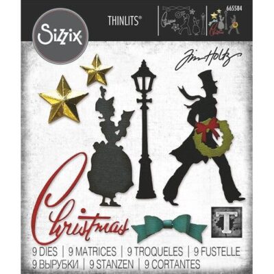 665584 Sizzix Tim Holtz Christmas Vault Series 2021 ebeneezer scrooge hc andersen sløjfe stjerne lygtepæl