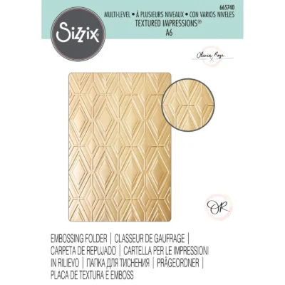 665740 Sizzix Multi-Level Textured Impressions Embossing Folder Rhombus Line Pattern prægeskabelon rhomber