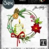 666715 Sizzix Tim Holtz Thinlits die Vault - Festive Wreath kranse julestjerne julelys grankogler appelsiner poinsettia