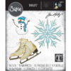 666717 Sizzix Tim Holtz Thinlits die Vault - Winter Wishes snefnug skøjter snemand snemænd snowman iskrystal snowflake icecrystal skates iceskates