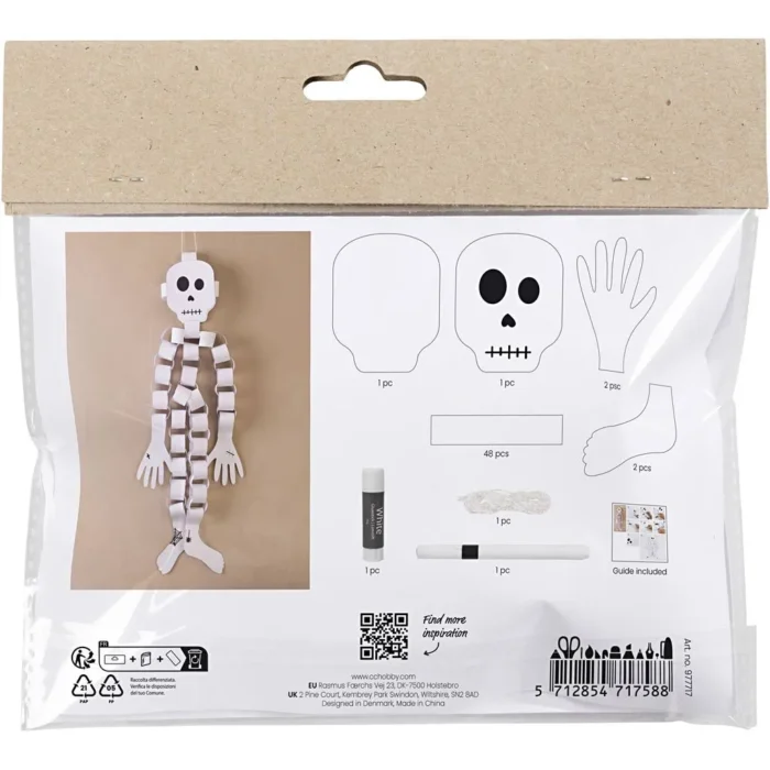 977717 Mini DIY Kit Papirpynt Skelet guirlande skeletter halloween