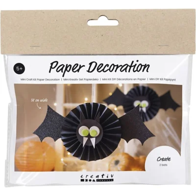 977718 Mini DIY Kit Papirpynt Flagermus halloween bat rosetter