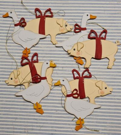 BLD1700 By Lene dies Large Christmas Duck ophængt pynt julegås and andesteg BLD1701 By Lene dies Large Christmas Pig julegris ophængt pynt