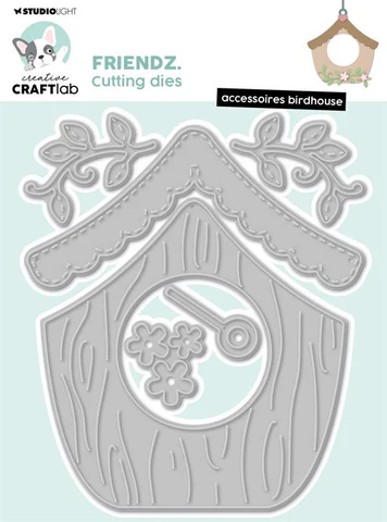 CCL-FR-CD897 Studio Light dies Accessories Birdhouse fuglehus grene bladgrene blomster