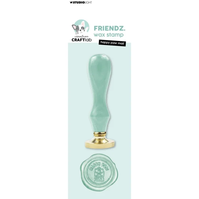 CCL-FR-WAX26 Studio Light Creative Craftlab Friendz Wax Stamp with Handle Happy Paw Mail vokssegl pote post