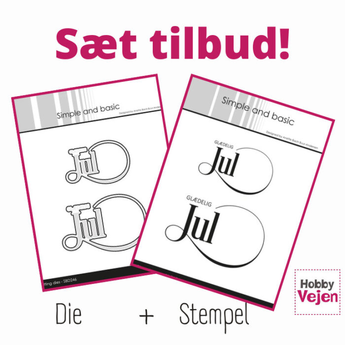 SBC136+SBC246 SB sæt Glædelig Jul stempel stempler juletekster simple and basic snirkel snirkler