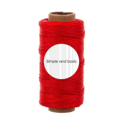 SBA708 Simple and Basic Polyester Thread Bright Red snor snørre snøre tråd kortpynt mørkerød rød julerød