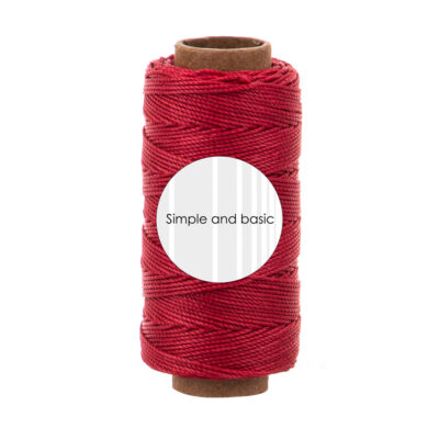 SBA709 Simple and Basic Polyester Thread Calm Red mørkerød julerød snor snørre snøre tråd kortpynt