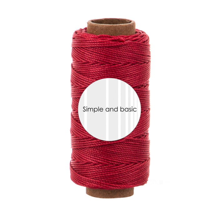 SBA709 Simple and Basic Polyester Thread Calm Red mørkerød julerød snor snørre snøre tråd kortpynt