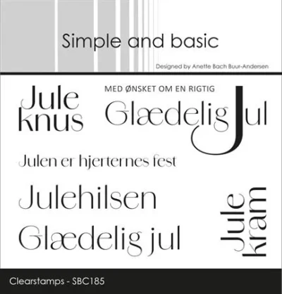 SBC185 Simple and Basic clearstamp Juleknus stempel stempler julehilsen julen er hjerternes fest glædelig jul julekram juleknus glædelig jul juletekster