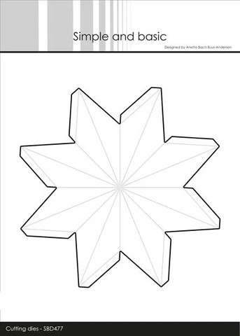 SBD477 Simple and Basic die Star Ornament - Large foldet stjerne stjerne ornament ophæng