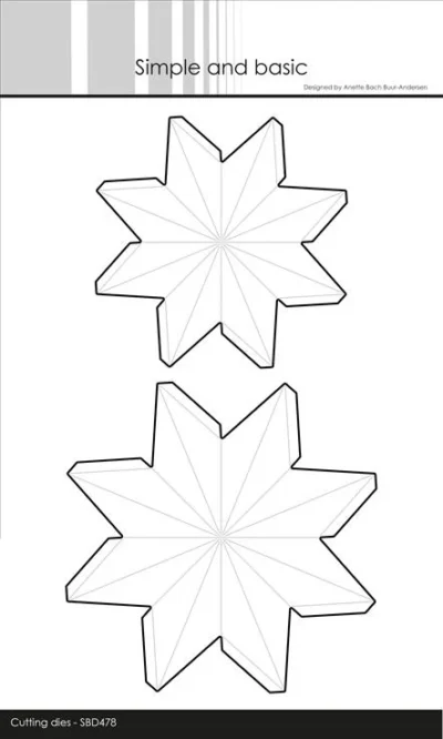 SBD478 Simple and Basic die Star Ornament - Small & Medium foldet stjerne stjerne ornament ophæng