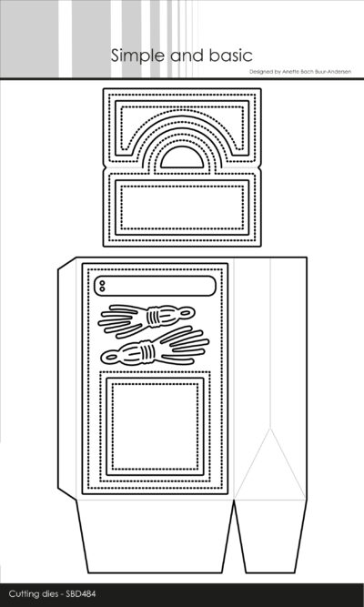 SBD484 Simple and Basic die Giftbag with Topper closure æsker bokse box kvaste tag bag topper