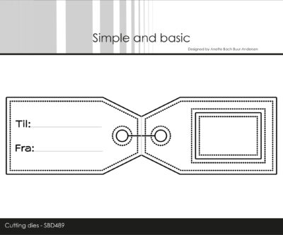 SBD489 Simple and Basic die Gifttag Double (Including danish texts) juletag til og fra kort