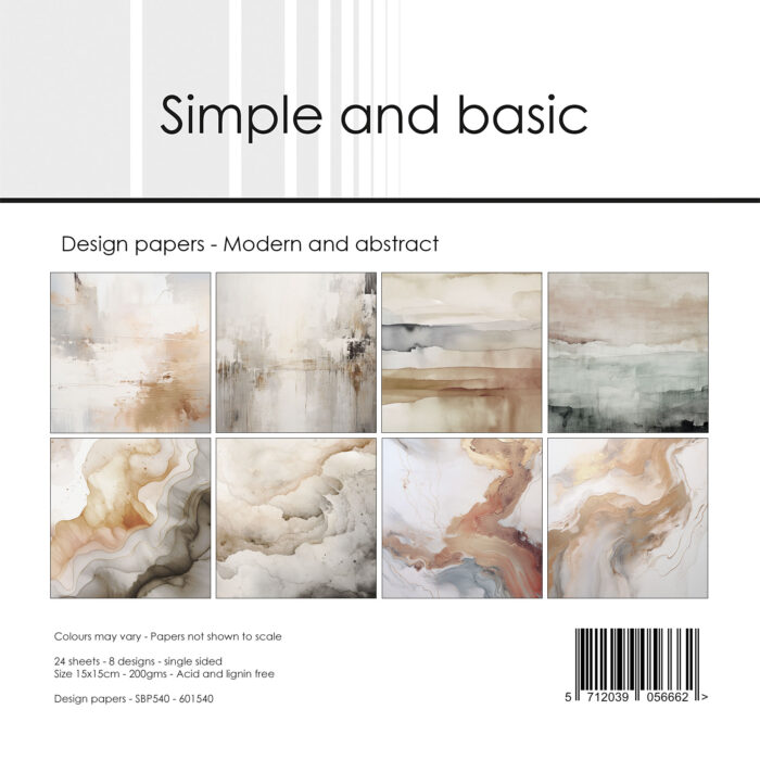 SBP540 Simple and Basic paper pad Modern and Abstract karton papir blok marmor mønster striber mixed media art