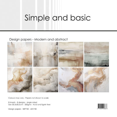 SBP740 Simple and Basic paper pad Modern and Abstract karton papir blok marmor mønster striber mixed media art