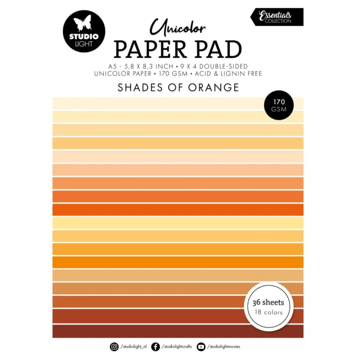 SL-ES-UPP232 Studio Light Paper Pad Shades of Orange karton papir halloween mørkerød bordeaux