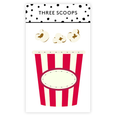 TSCD0437 Three Scoops die Popkornbæger med popkorn dies popcorn biograf