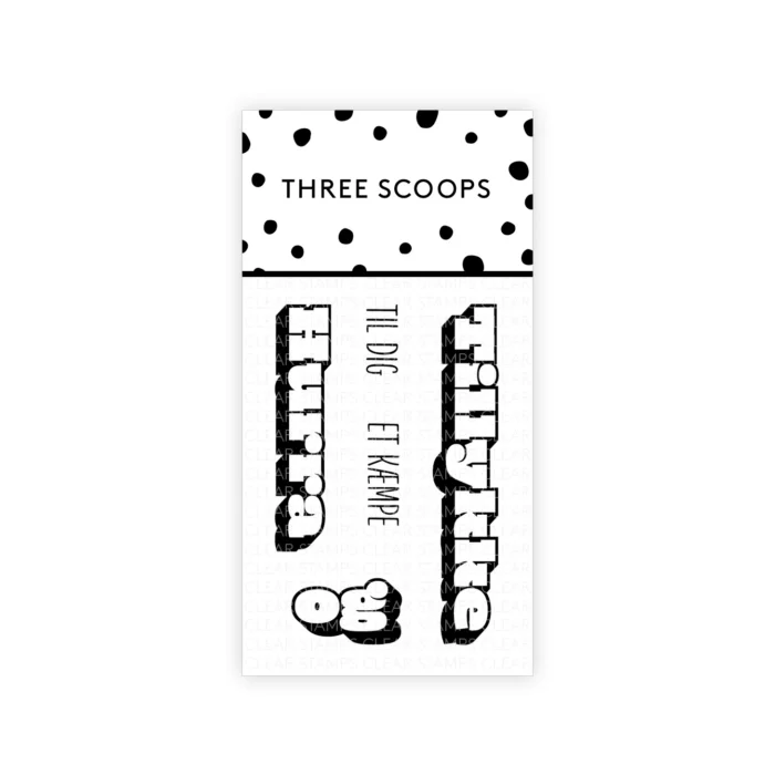 TSSL1173 Three Scoops stempel Tillykke og Hurra stempler tekster