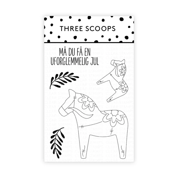 TSSM0313 Three Scoops stempel Dalahest tekster må du få en uforglemmelig jul