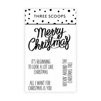 TSSM0314 Three Scoops stempel Merry Christmas stempler tekster rockin' around the christmas tree all i want for christmas is you julesange christmas songs christmas carols stamps