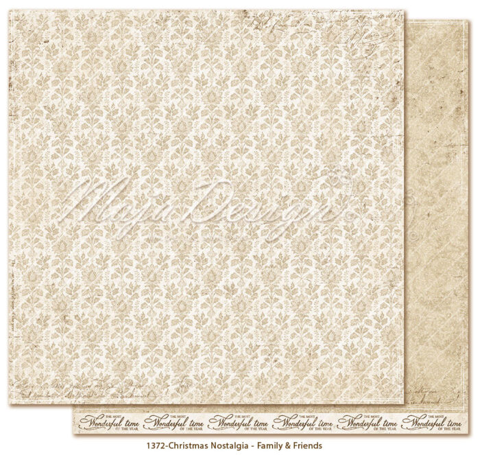 1372 Maja Design karton Christmas Nostalgia Family & Friends karton papir brune nuancer damask