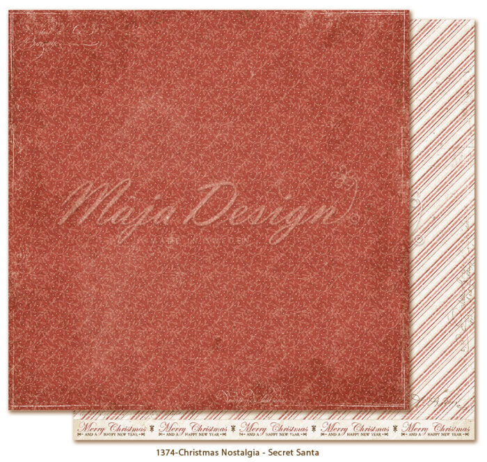 1374 Maja Design karton Christmas Nostalgia Secret Santa karton papir rød candy candy stripes striber