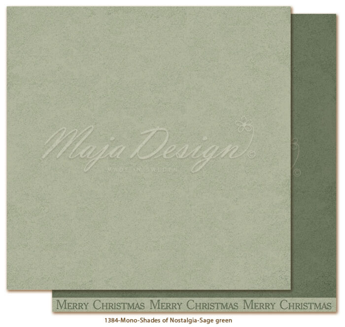 1384 Maja Design karton Mono Shades of Nostalgia Sage Green karton papir grøn