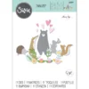 665814 Sizzix thinlits die set Quirky Animals by Olivia Rose hjerter bamse kanin egern pindsvin blomster ræv dyr