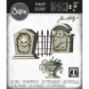 666383 Sizzix Tim Holtz die Graveyard gravsten hegn kranium kranie dødningehoved