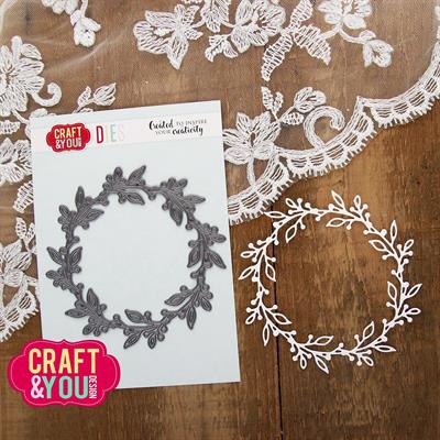 CW315 Craft & You dies Delicate Wreath krans bær blade