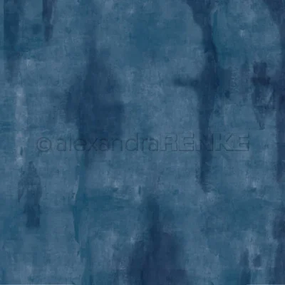 P-AR-10.2586 Alexandra Renke designpapir Calm Dark Azure Blue blå karton papir vandfarve akvarel