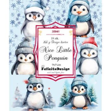 35941 Felicita Design toppers Nice Little Penguins karton papir pingviner