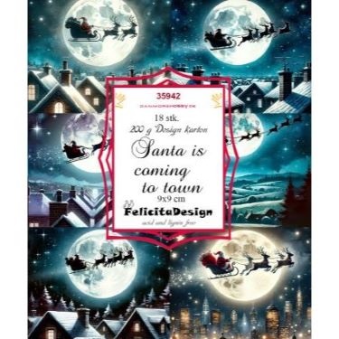 35942 Felicita Design toppers Santa is coming to town toppers julemanden