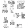 SBC187 Simple and basic Clearstamp Life is Sweet stempel stempler tekster engelsk english you make me happy tekster texts