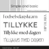 SBC189 Simple and basic Clearstamp Tillykke med dagen tekster tillykke med dagen fødselsdag hurra